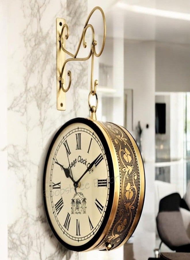 Vintage Clock Handcrafted Double Side Wall Clock 1 Year Warranty / 6509-8-RR - Image 1
